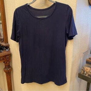 LULULEMON Women Navy Athletic T-Shirt Size 10-12